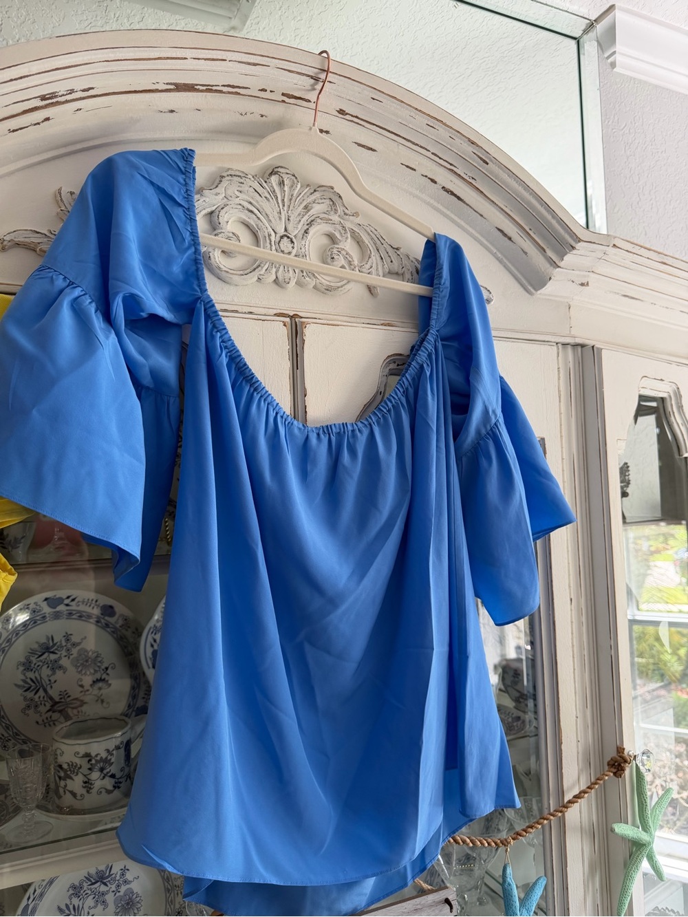 Lilly Pulitzer Bright Blue Off-Shoulder Top